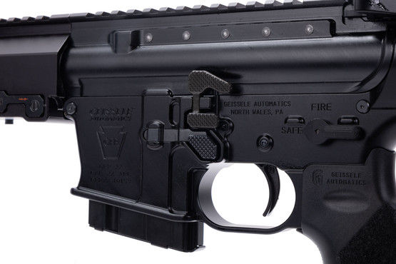This AR-15 rifle features an extended bolt catch.